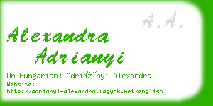 alexandra adrianyi business card